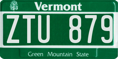 VT license plate ZTU879