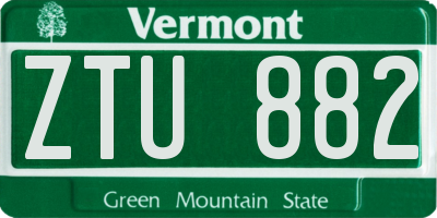 VT license plate ZTU882