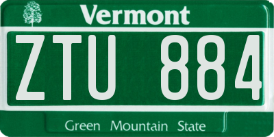 VT license plate ZTU884