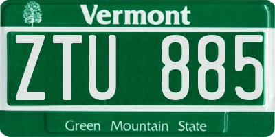 VT license plate ZTU885