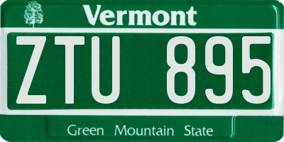 VT license plate ZTU895