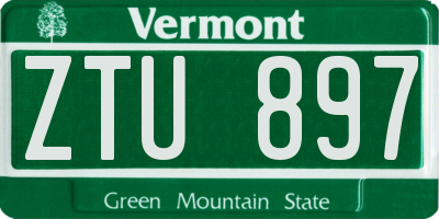 VT license plate ZTU897