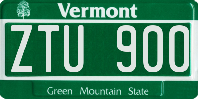 VT license plate ZTU900