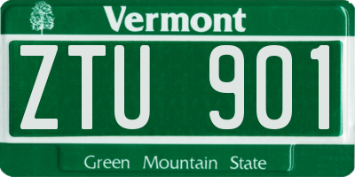 VT license plate ZTU901