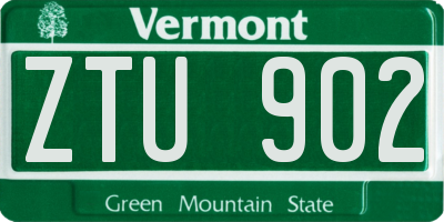VT license plate ZTU902