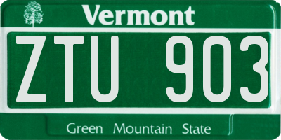 VT license plate ZTU903