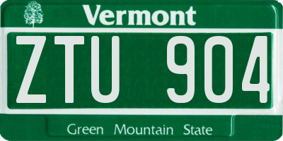 VT license plate ZTU904