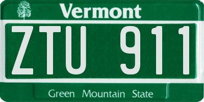 VT license plate ZTU911