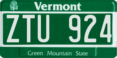 VT license plate ZTU924