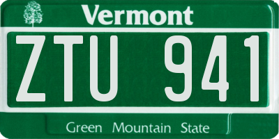 VT license plate ZTU941