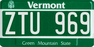 VT license plate ZTU969
