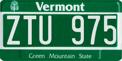 VT license plate ZTU975