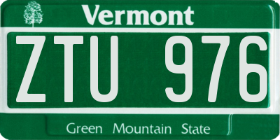 VT license plate ZTU976