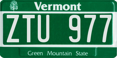 VT license plate ZTU977