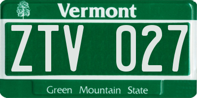 VT license plate ZTV027