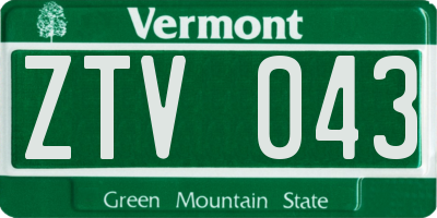 VT license plate ZTV043