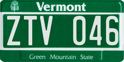 VT license plate ZTV046
