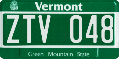 VT license plate ZTV048