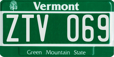 VT license plate ZTV069