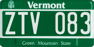 VT license plate ZTV083