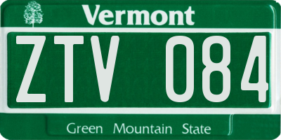VT license plate ZTV084