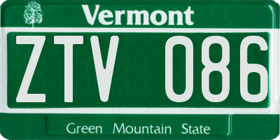 VT license plate ZTV086