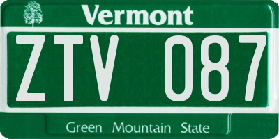 VT license plate ZTV087