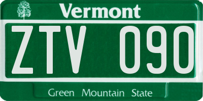 VT license plate ZTV090