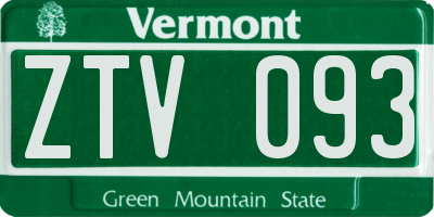 VT license plate ZTV093