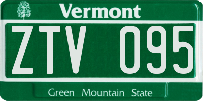 VT license plate ZTV095