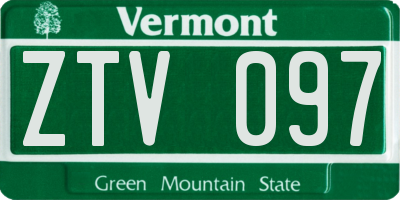 VT license plate ZTV097