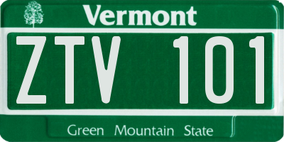VT license plate ZTV101