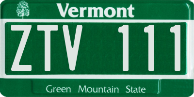 VT license plate ZTV111