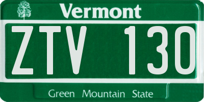 VT license plate ZTV130