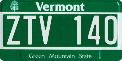 VT license plate ZTV140