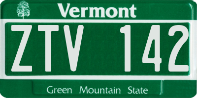 VT license plate ZTV142