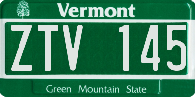 VT license plate ZTV145