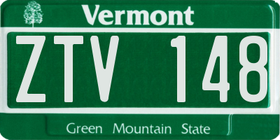 VT license plate ZTV148