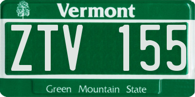 VT license plate ZTV155
