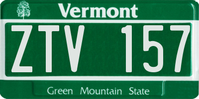 VT license plate ZTV157