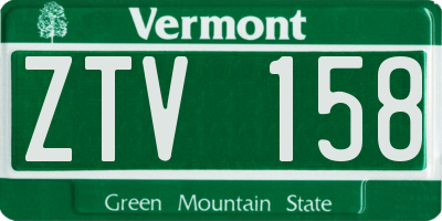 VT license plate ZTV158