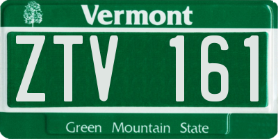 VT license plate ZTV161
