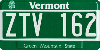 VT license plate ZTV162