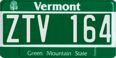 VT license plate ZTV164