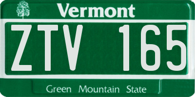 VT license plate ZTV165