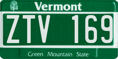 VT license plate ZTV169