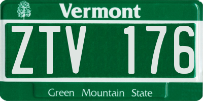 VT license plate ZTV176