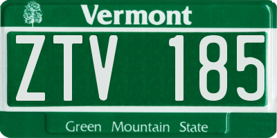 VT license plate ZTV185