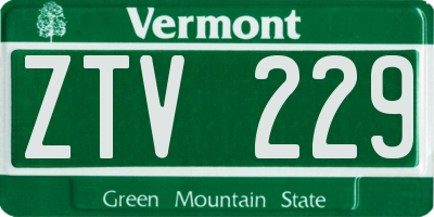 VT license plate ZTV229