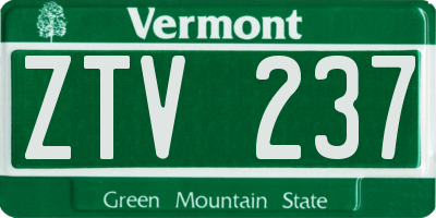 VT license plate ZTV237